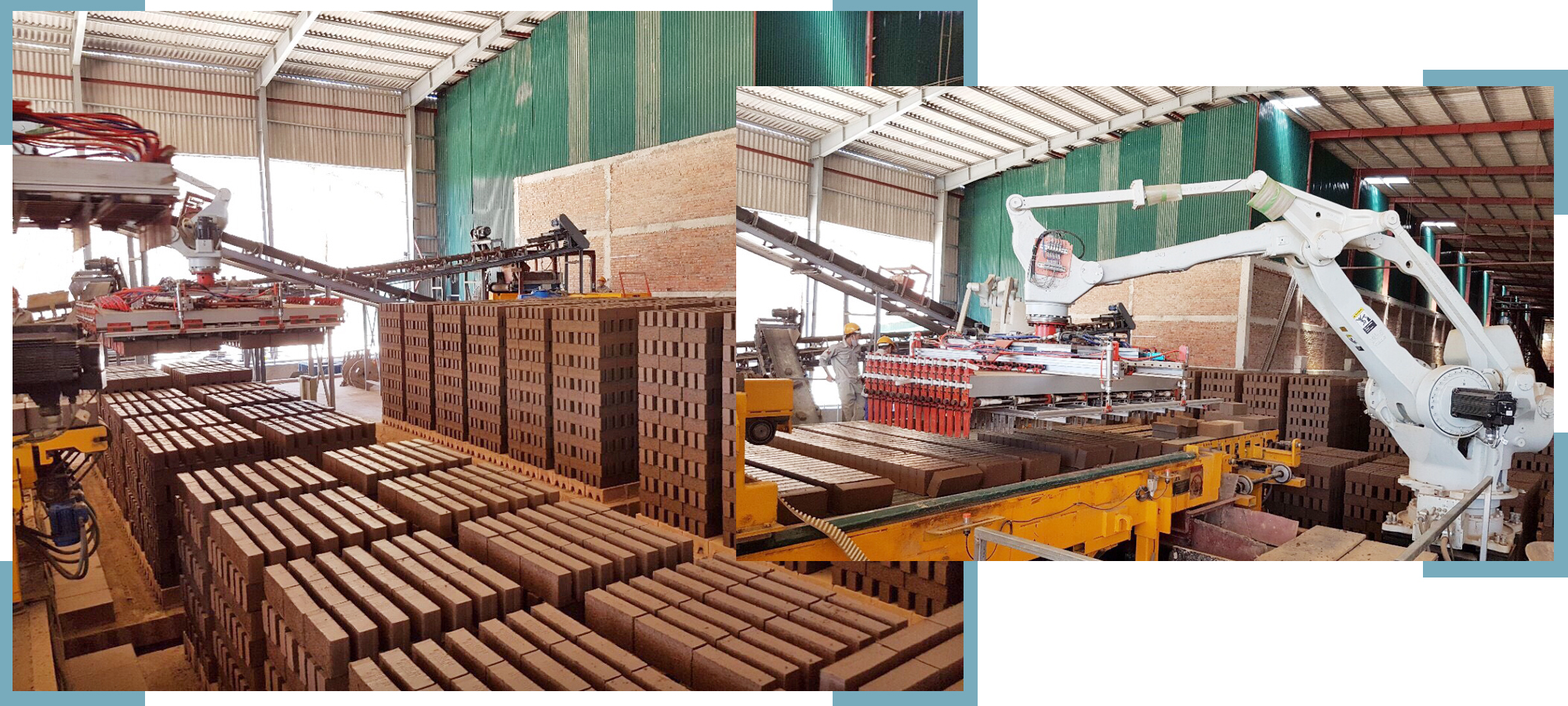 Công nghệ sản xuất gạch nung bằng đất đồi tự động tại Nhà máy Trung Đô Hà Tĩnh giúp tiết kiệm nhân công và bảo vệ môi trường.