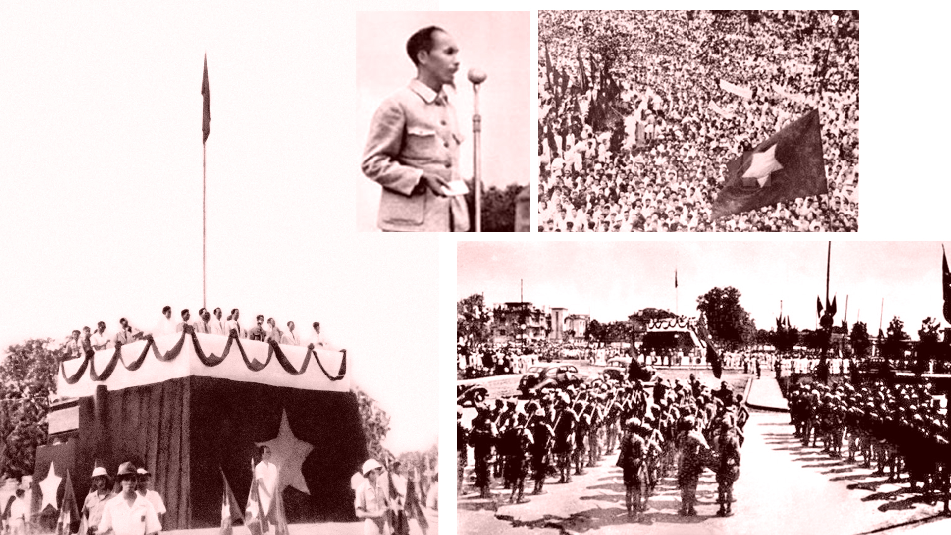 Những hình ảnh lịch sử khi Bác Hồ đọc Tuyên ngôn độc lập ngày 2/9/1945, tại Quảng trường Ba Đình, Hà Nội.