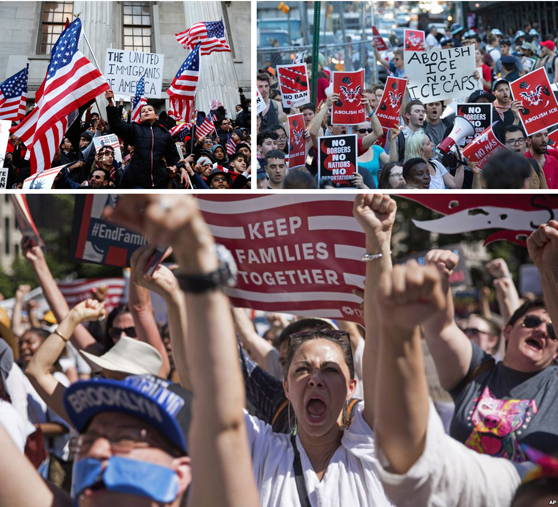 Người dân Mỹ biểu tình phản đối chính sách nhập cư.