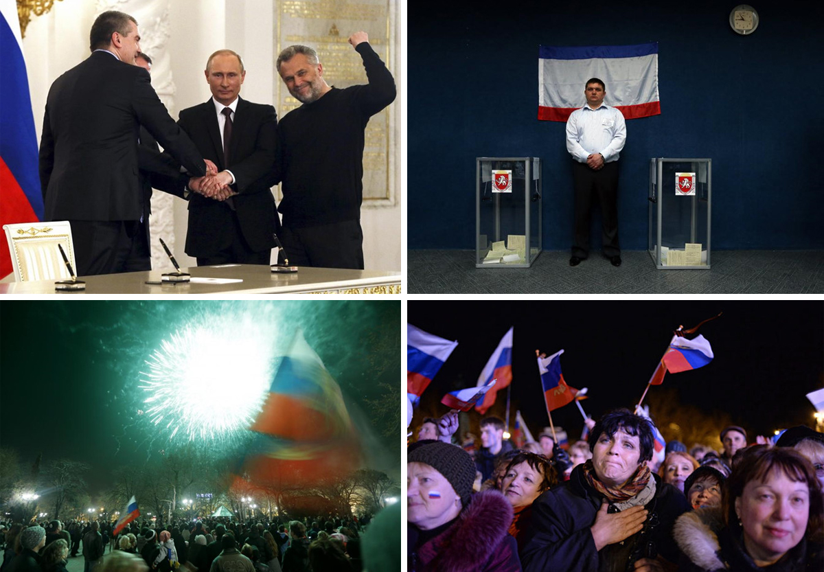 Hình ảnh lịch sử trong sự kiện Nga sáp nhập bán đảo Crimea.