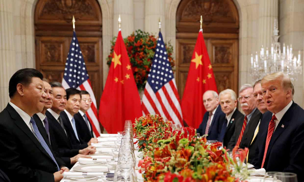 Phái đoàn Trung Quốc và Mỹ gặp nhau bên lề thượng đỉnh G20 ở Buenos Aires, Argentina, ngày 01/12/2018.