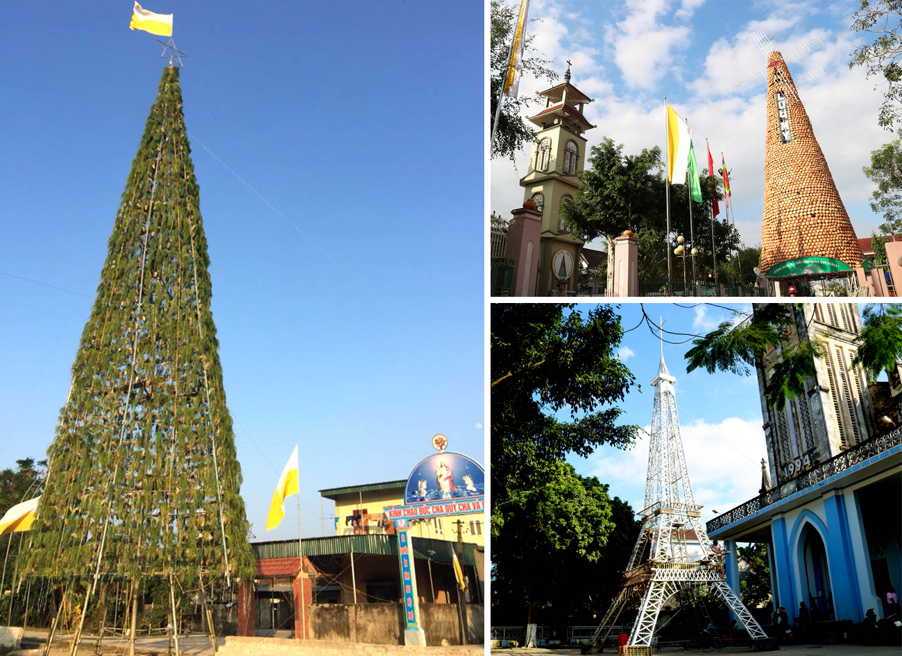 Độc đáo những cây thông được đồng bào Công giáo Nghệ An thiết kế chào đón Giáng sinh 2018.
