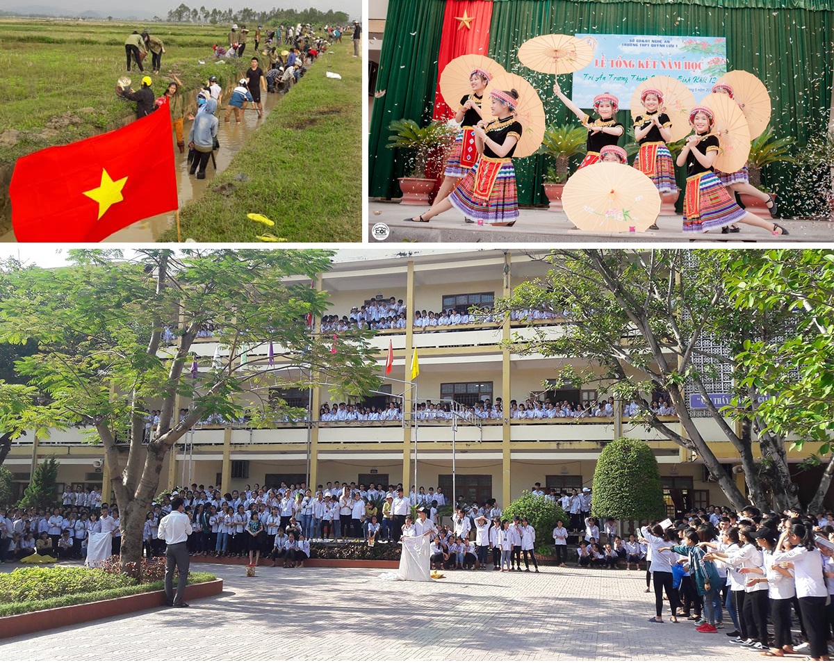Trường THPT Quỳnh Lưu 1 ra quân làm thủy lợi; Các hoạt động vui chơi, văn nghệ của học sinh Trường THPT Quỳnh Lưu 1.