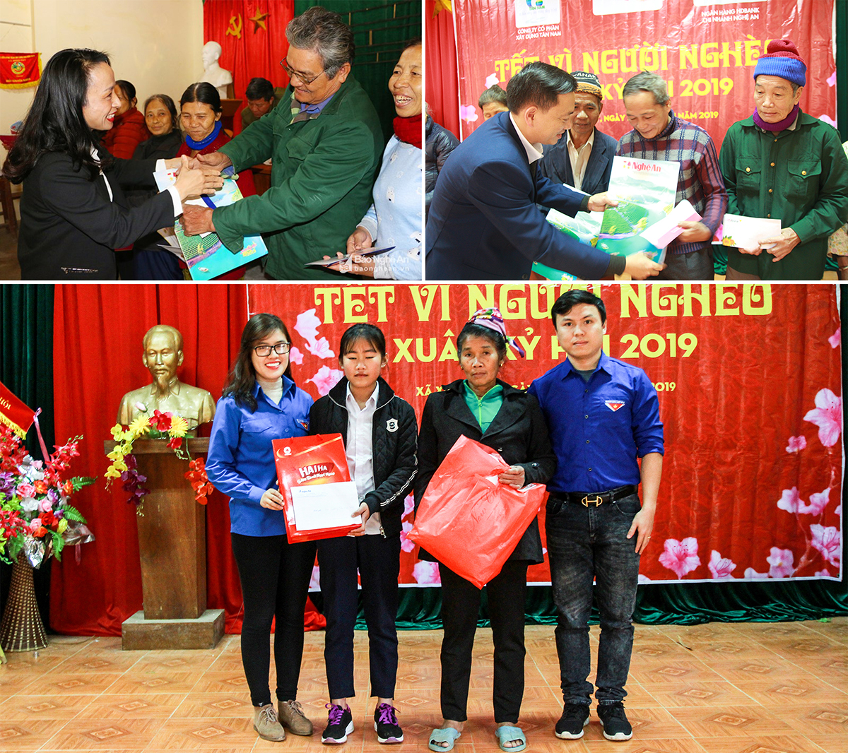 Dịp Tết Nguyên đán Kỷ Hợi 2019, Báo Nghệ An đã kêu gọi các đơn vị, doanh nghiệp cùng đồng hành, trao gần 500 suất quà Tết cho các hộ nghèo trên địa bàn tỉnh Nghệ An.