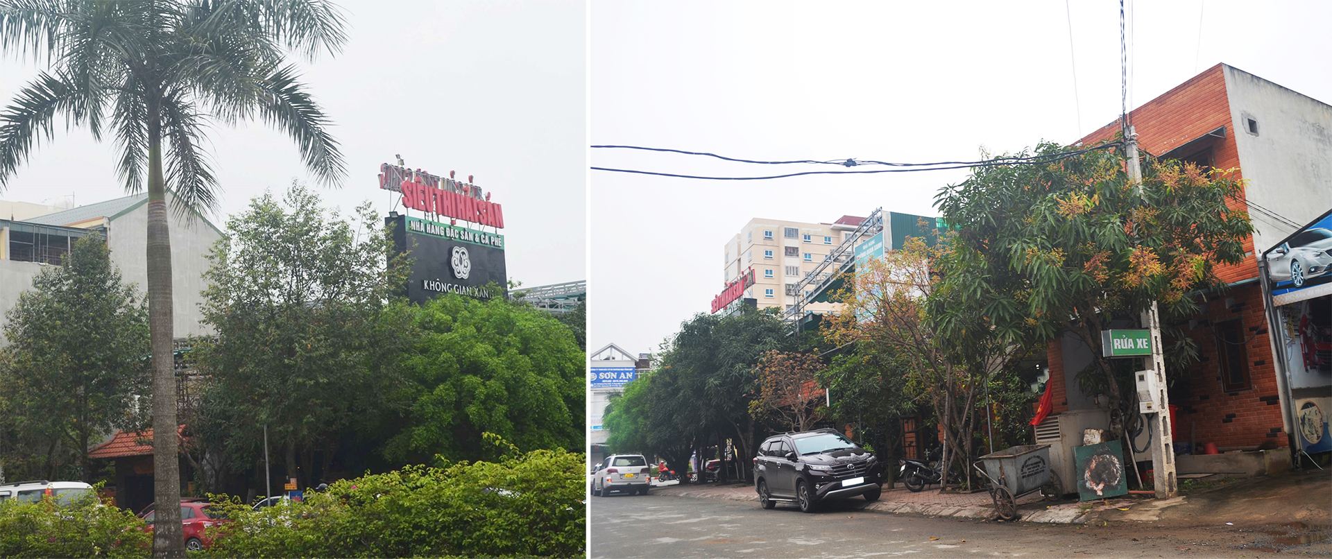 Nhà hàng Không gian xanh - một công trình vi phạm vẫn được Công ty TNHH Minh Khang đưa vào sử dụng.