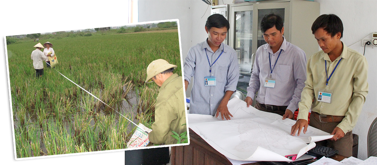 Đo đạc để cấp đổi GCNQSD đất nông nghiệp tại huyện Nghi Lộc; Công chức địa chính xã Phúc Sơn, huyện Anh Sơn rà soát đẩy nhanh tiến độ cấp GCNQSD đất.
