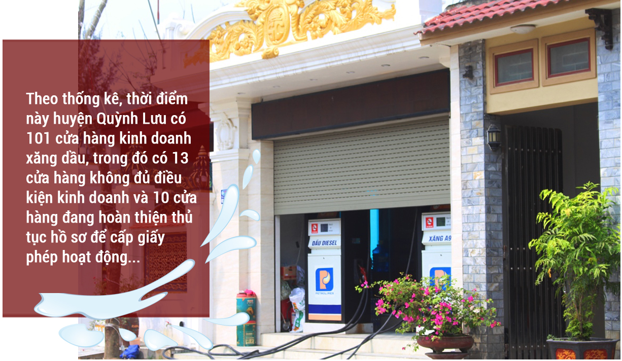 Cửa hàng xăng dầu Tuấn Sự (xã Quỳnh Lương, Quỳnh Lưu) không có giấy phép kinh doanh nhưng vẫn hoạt động và không cơ quan chức năng nào đình chỉ.  
