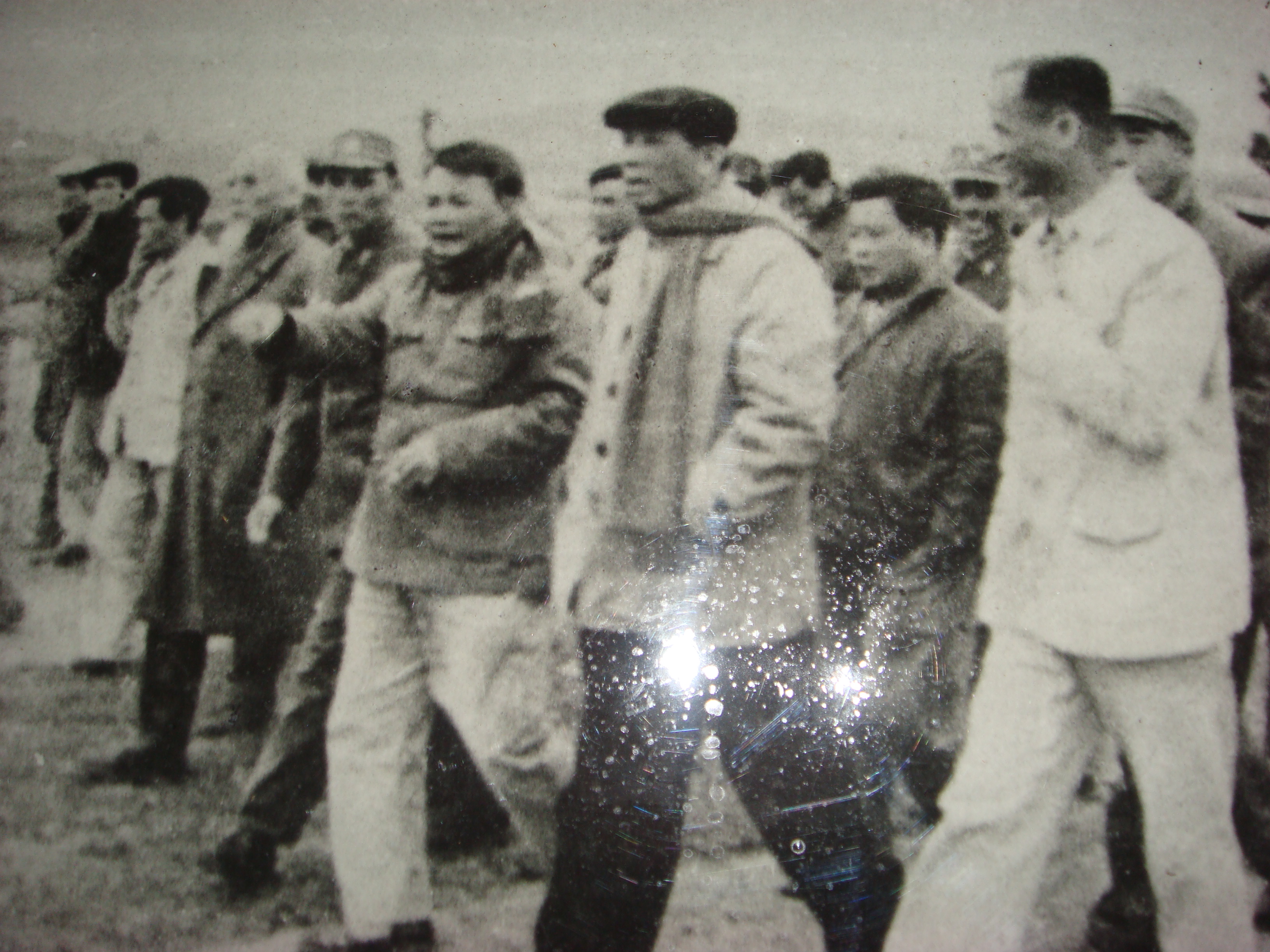Đ/c Lê Duẩn, Tổng Bí thư Trung ương Đảng (thứ 2 phải qua) cùng với đ/c Nguyễn Hữu Đợi, Bí thư Huyện ủy Quỳnh Lưu (thứ 3 phải qua) thăm mô hình kinh tế Quỳnh Lưu - năm 1976.