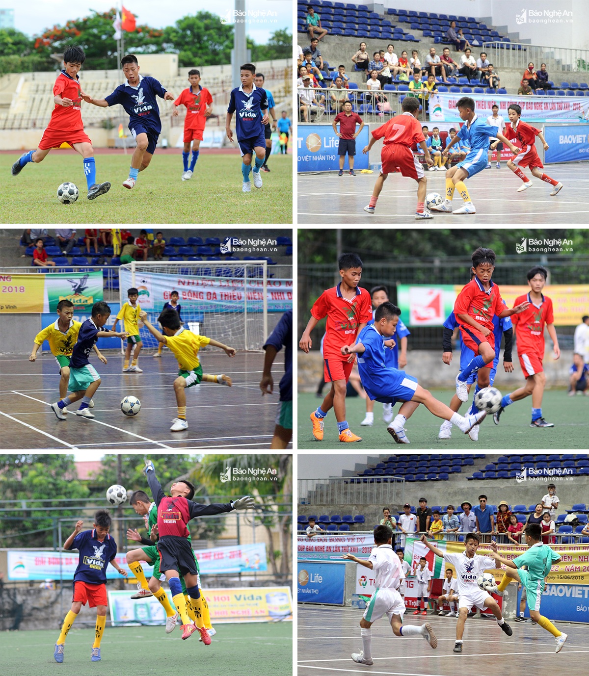 Những pha bóng ấn tượng của các cầu thủ nhí tại Giải bóng đá TN-NĐ Cúp Báo Nghệ An.