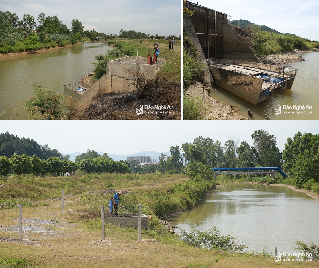 Trạm bơm nước thô phục vụ Nhà máy nước cầu Bạch nằm sát với đường ống cấp nước của Công ty TNHH MTV cấp nước sông Lam.