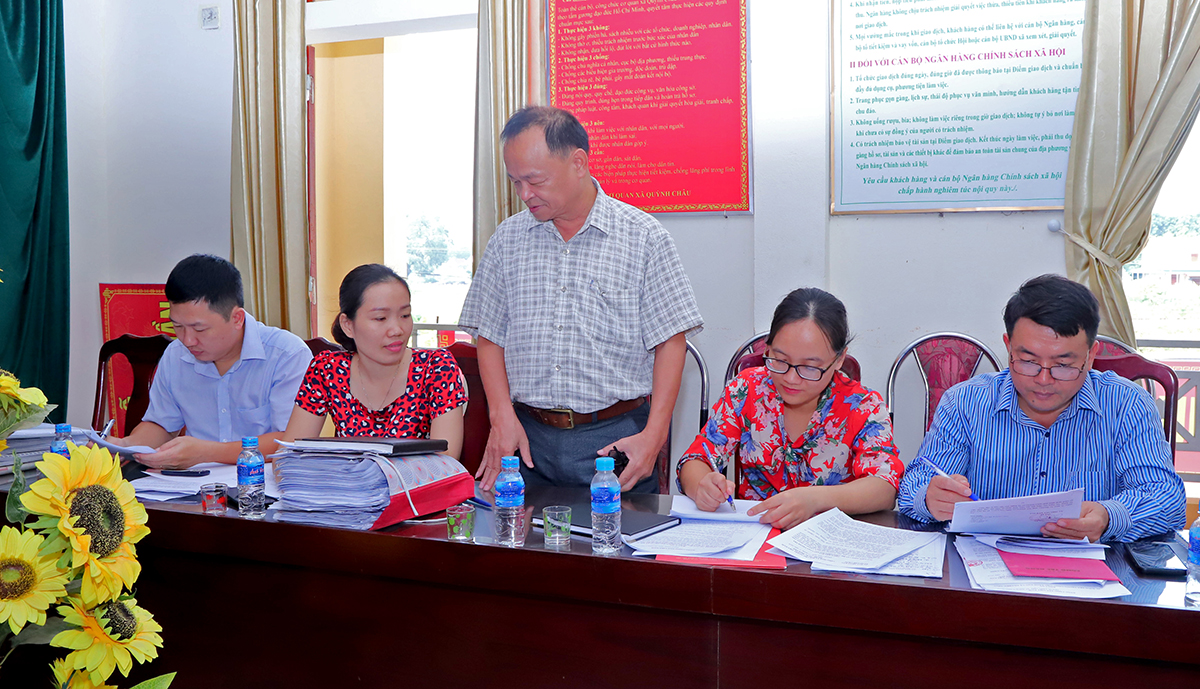 Ủy ban Kiểm tra Huyện ủy Quỳnh Lưu tiến hành kiểm tra tại Đảng bộ xã Quỳnh Châu.
