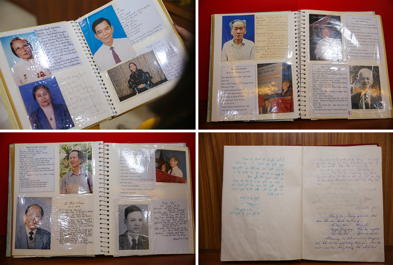 Những trang tư liệu và lưu bút cũ của các thế hệ giáo viên, sinh viên nhà trường.