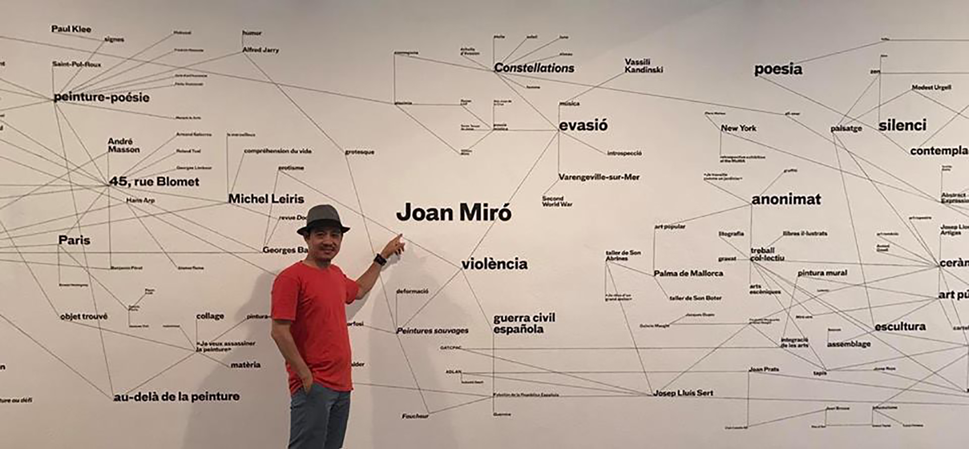 Họa sĩ Phạm Hà Hải tại bảo tàng Joan Miro, Barcelona (Tây Ban Nha), 2017.