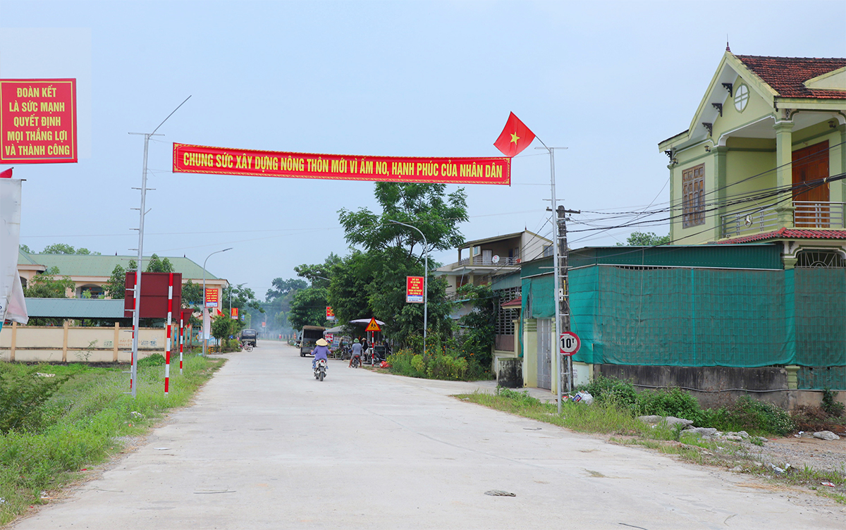Hạ tầng giao thông tại xã Long Thành, huyện Yên Thành được đầu tư bài bản.