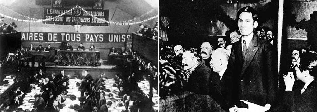 Nguyễn Ái Quốc phát biểu tại Đại hội đại biểu toàn quốc lần thứ XVIII Đảng Xã hội Pháp ở thành phố Tua, tháng 12/1920.