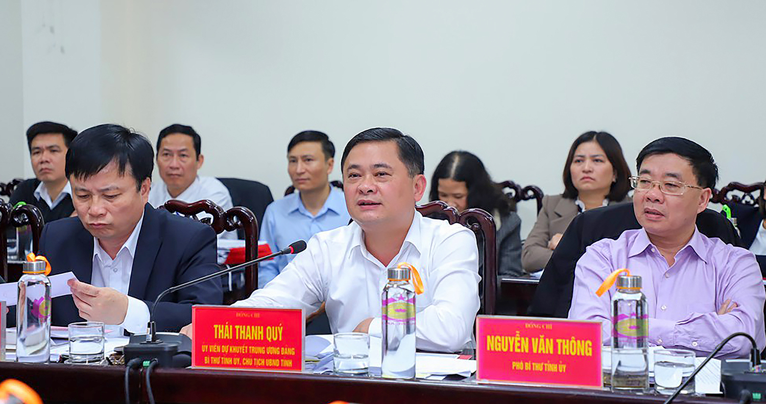 Đồng chí Thái Thanh Quý - Ủy viên dự khuyết Trung ương Đảng, Bí thư Tỉnh ủy kết luận tại phiên tiếp công dân định kỳ. Ảnh: Thành Duy