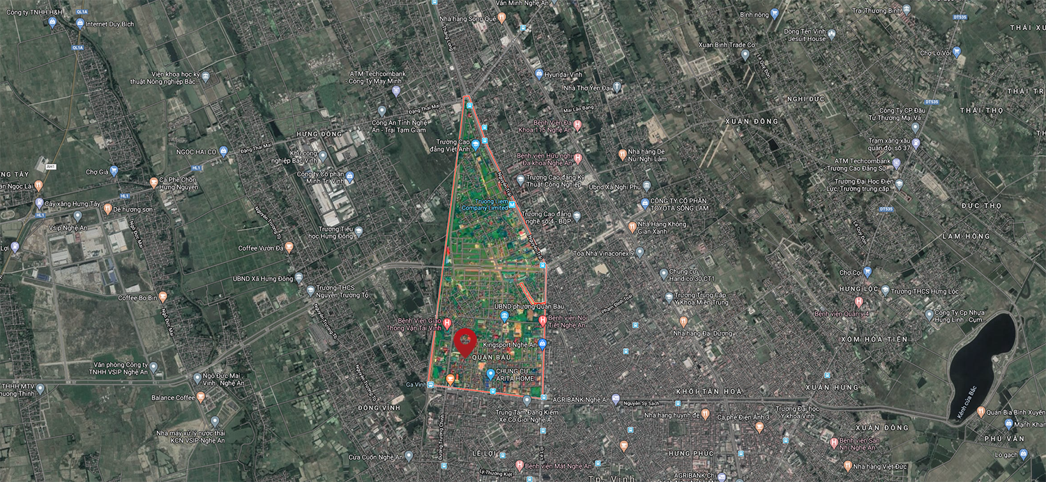 Phường Quán Bàu, thành phố Vinh. Ảnh: GoogleMap