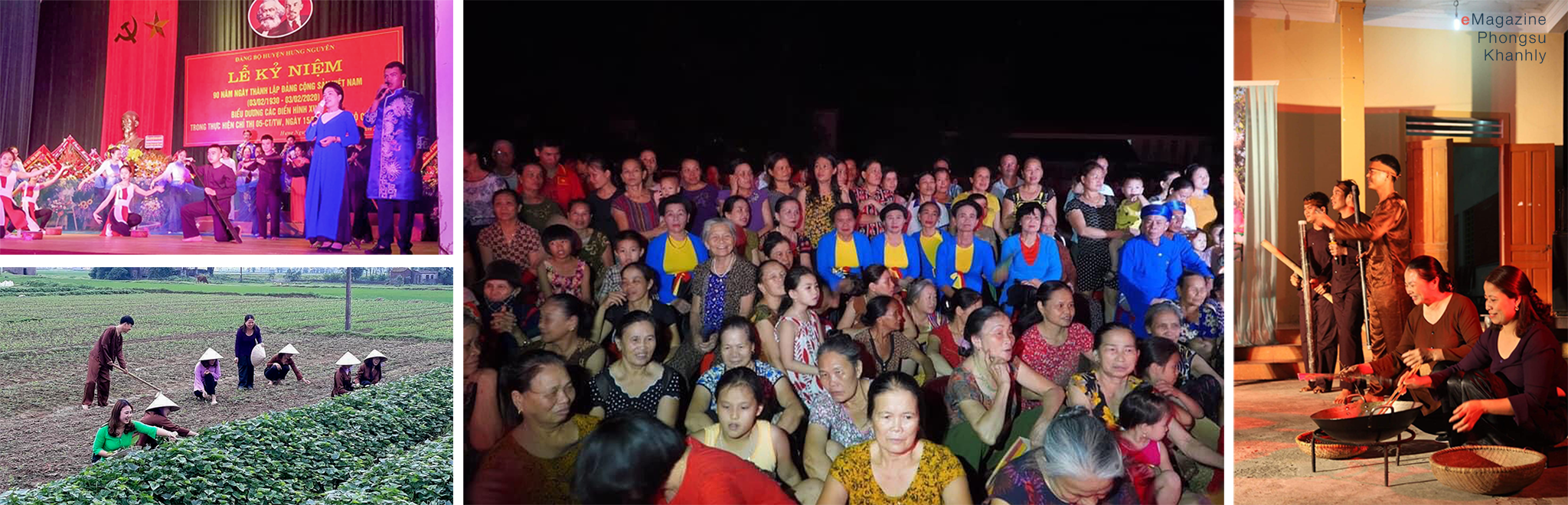Một buổi biểu diễn của CLB Dân ca ví, giặm xã Hưng Tân; Mỗi buổi biễu diễn luôn thu hút đông đảo người dân tham gia, hưởng ứng. Ảnh: NVCC