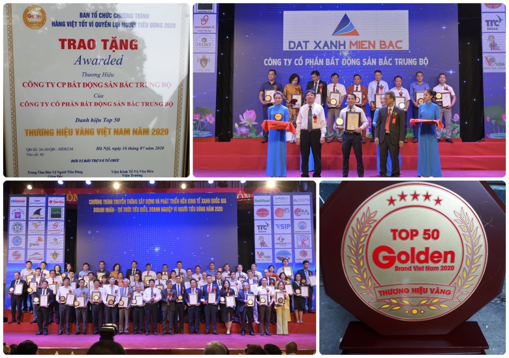 BĐS Bắc Trung Bộ được vinh danh “Top 50 Thương hiệu vàng Việt Nam năm 2020”
