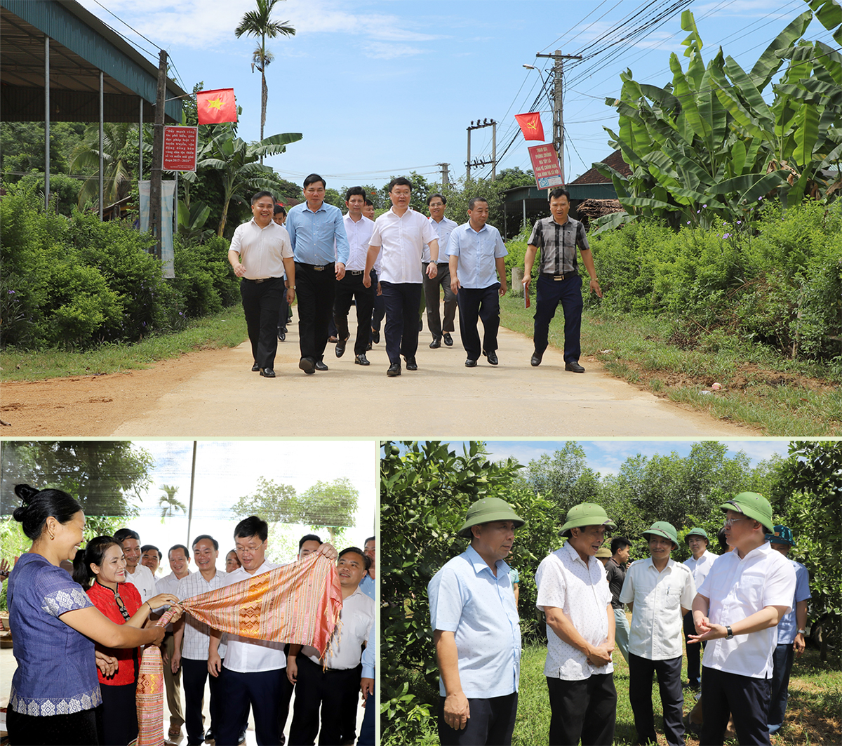 Chủ tịch UBND tỉnh Nguyễn Đức Trung thăm, kiểm tra tại các xã Châu Tiến, Châu Hạnh (Quỳ Châu).