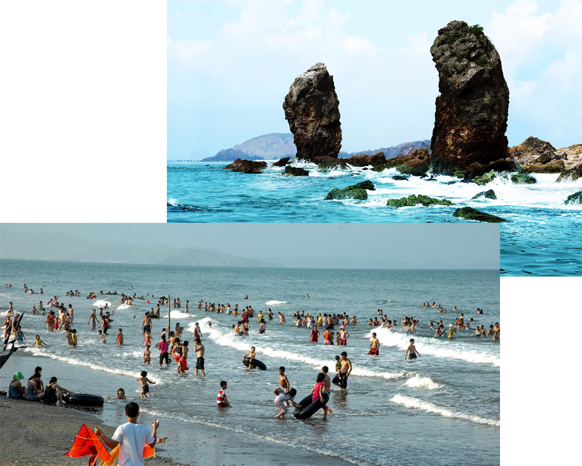 Du lịch biển là một thế mạnh trong phát triển kinh tế của huyện Quỳnh Lưu.