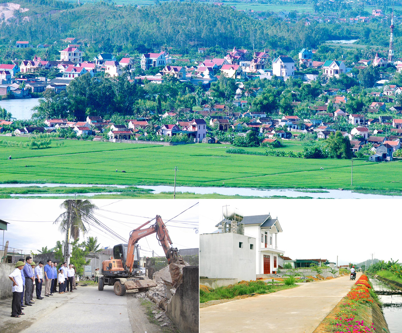 Xây dựng Nông thôn mới giúp diện mạo Thị xã Hoàng Mai có nhiều khởi sắc. 