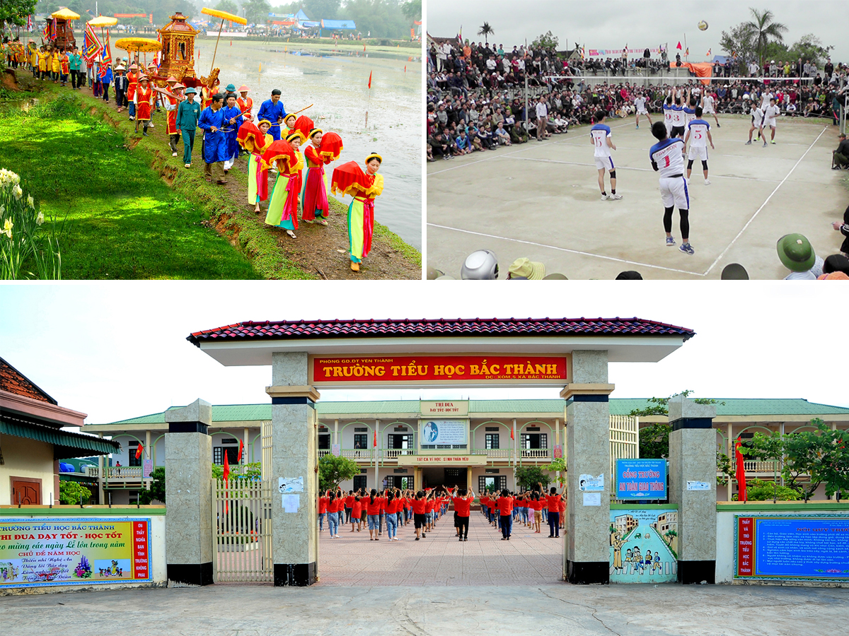 Lễ hội đền Đức Hoàng; Giải bóng chuyền các đội mạnh của huyện; Trường Tiểu học Bắc Thành được đầu tư khang trang.