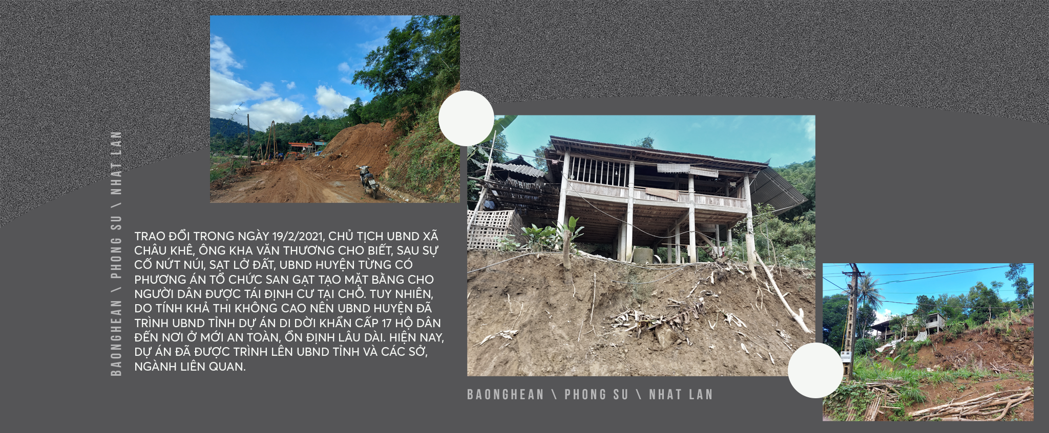 Tình trạng nứt đồi, sạt lở đất ở khu vực bản Bủng Xát, xã Châu Khê.