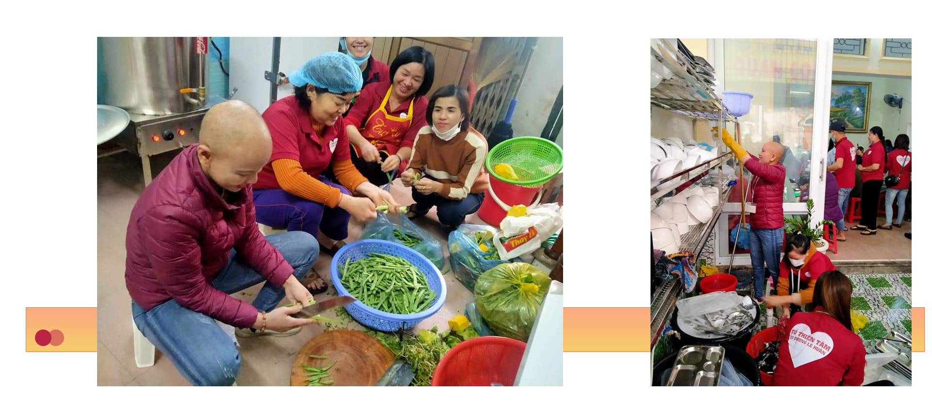 Chị Nguyễn Thị Hiền - bệnh nhân ung thư, tình nguyện góp chút sức lực của mình phụ giúp quán cơm.