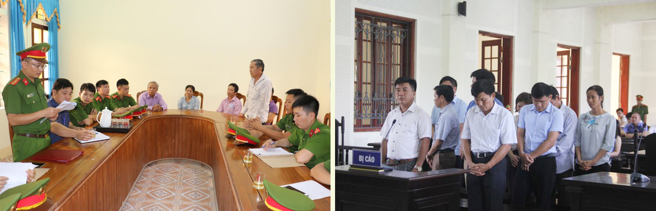 Cơ quan CSĐT Công an tỉnh Nghệ An tống đạt các quyết định khởi tố các bị can nguyên là cán bộ thôn 2/9, xã Châu Khê (Con Cuông); Xét xử các bị can trong vụ án xảy ra tại Ban quản lý rừng phòng hộ Yên Thành. 