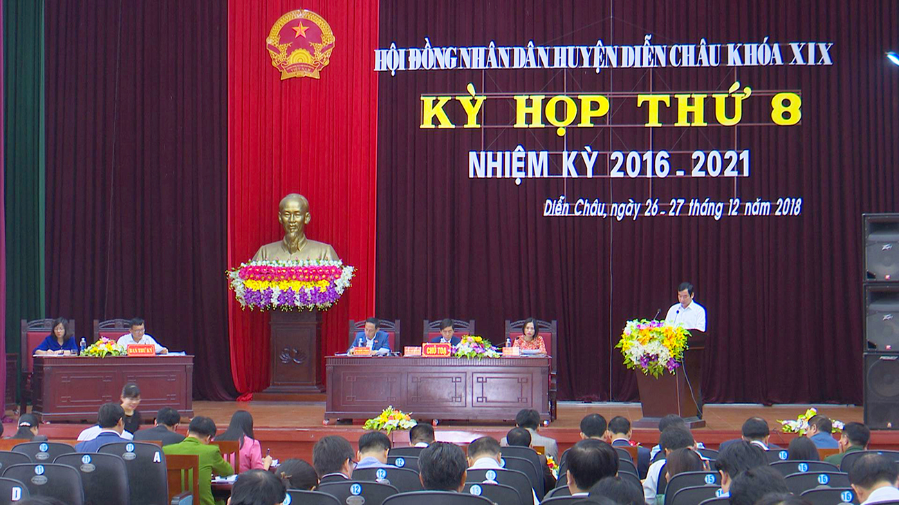 Kỳ họp thứ 8 Hội đồng nhân dân huyện Diễn Châu khóa XIX, nhiệm kỳ 2016-2021.