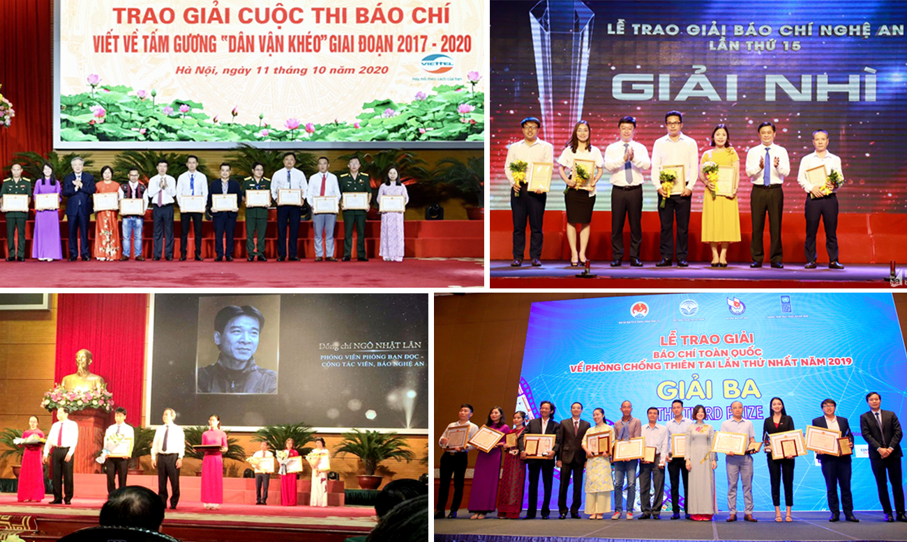 Báo chí Nghệ An đạt giải cao tại các cuộc thi giải báo chí Quốc gia, báo chí cấp tỉnh.