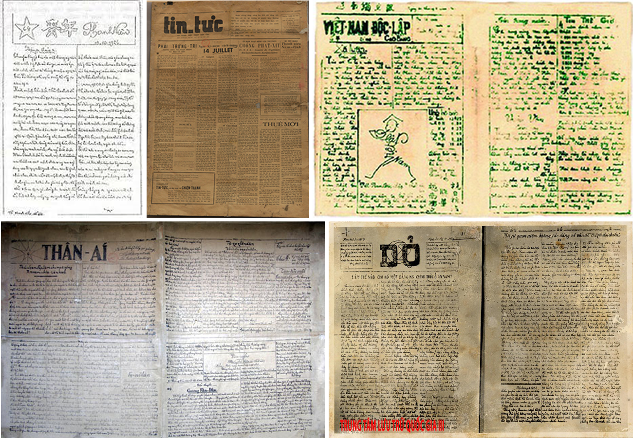 Một số tờ báo cách mạng đầu tiên của Việt Nam.