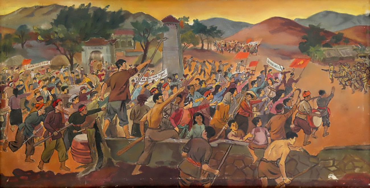 Tranh vẽ cao trào Xô viết Nghệ Tĩnh của tác giả Nguyễn Đức Nùng.