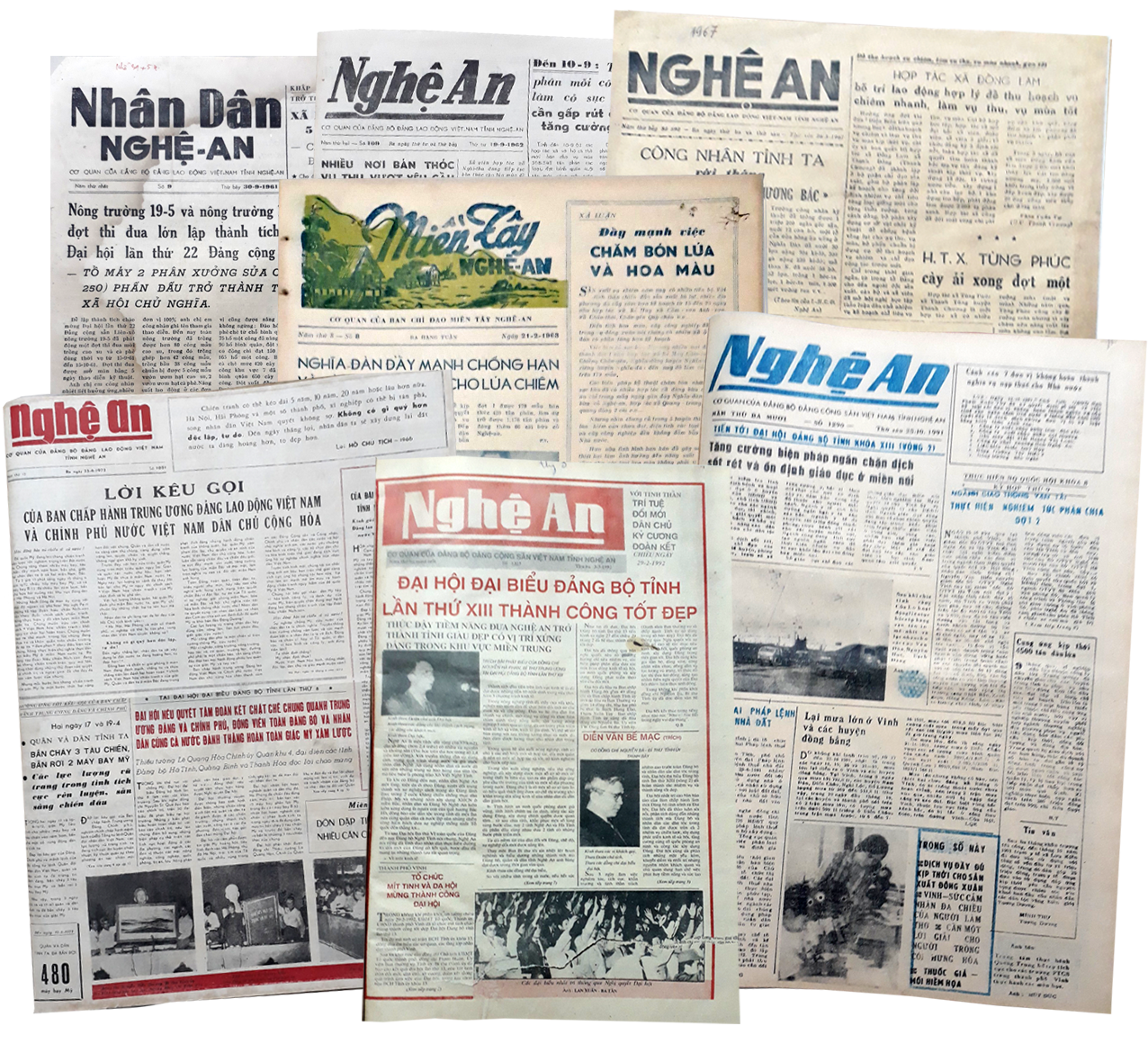 Các ấn phẩm của Báo Nghệ An những năm đầu thành lập.