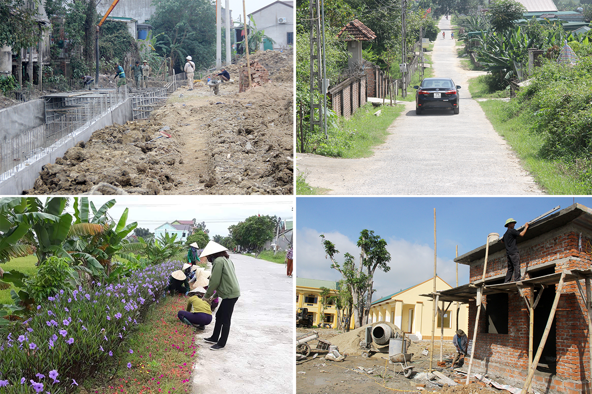 Đảng bộ và nhân dân huyện Hưng Nguyên đã tập trung hoàn thành các tiêu chí huyện nông thôn mới.