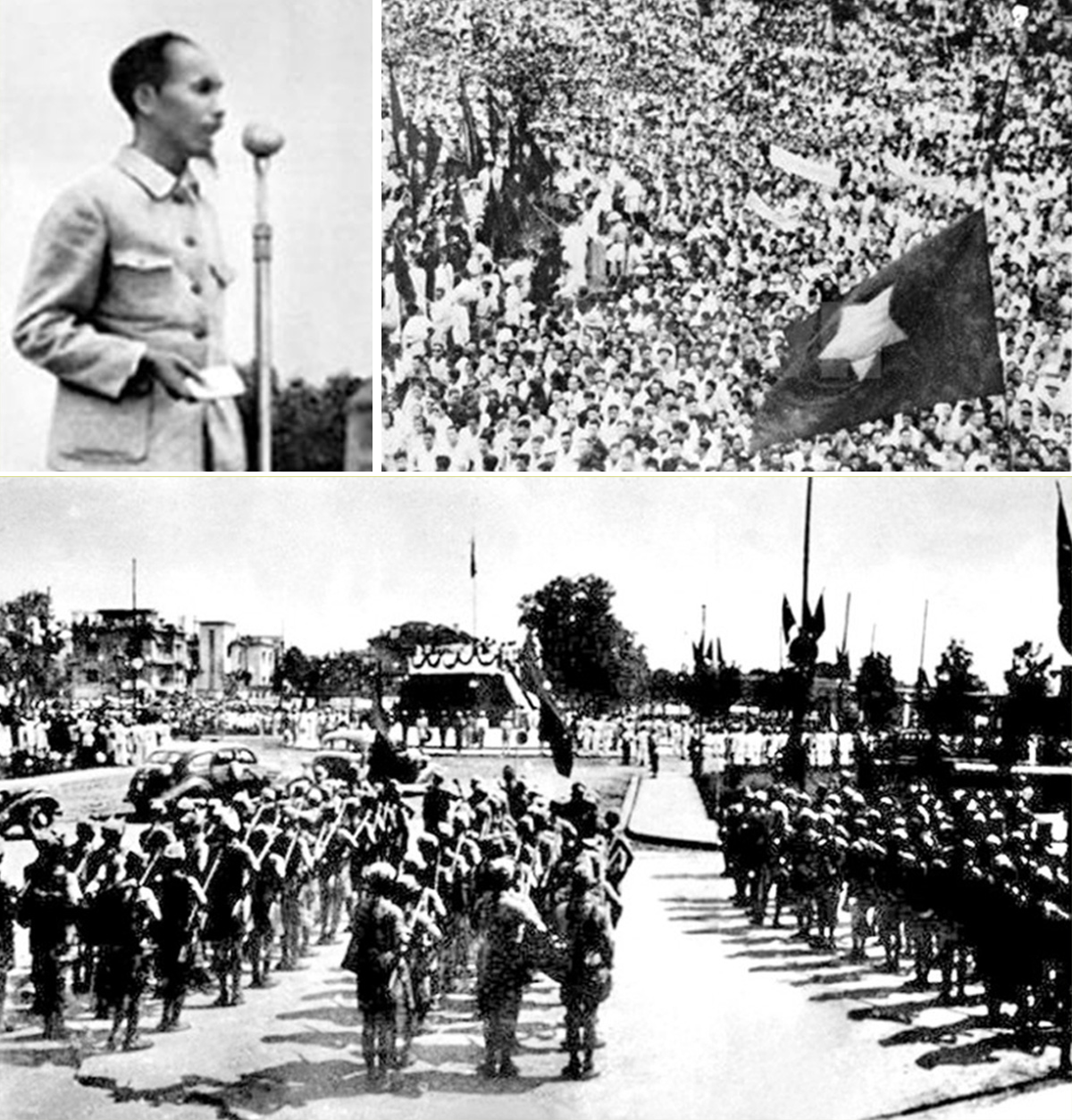 Ngày 2/9/1945, Chủ tịch Hồ Chí Minh đọc Bản Tuyên ngôn Độc lập tại Quảng trường Ba Đình. Ảnh tư liệu