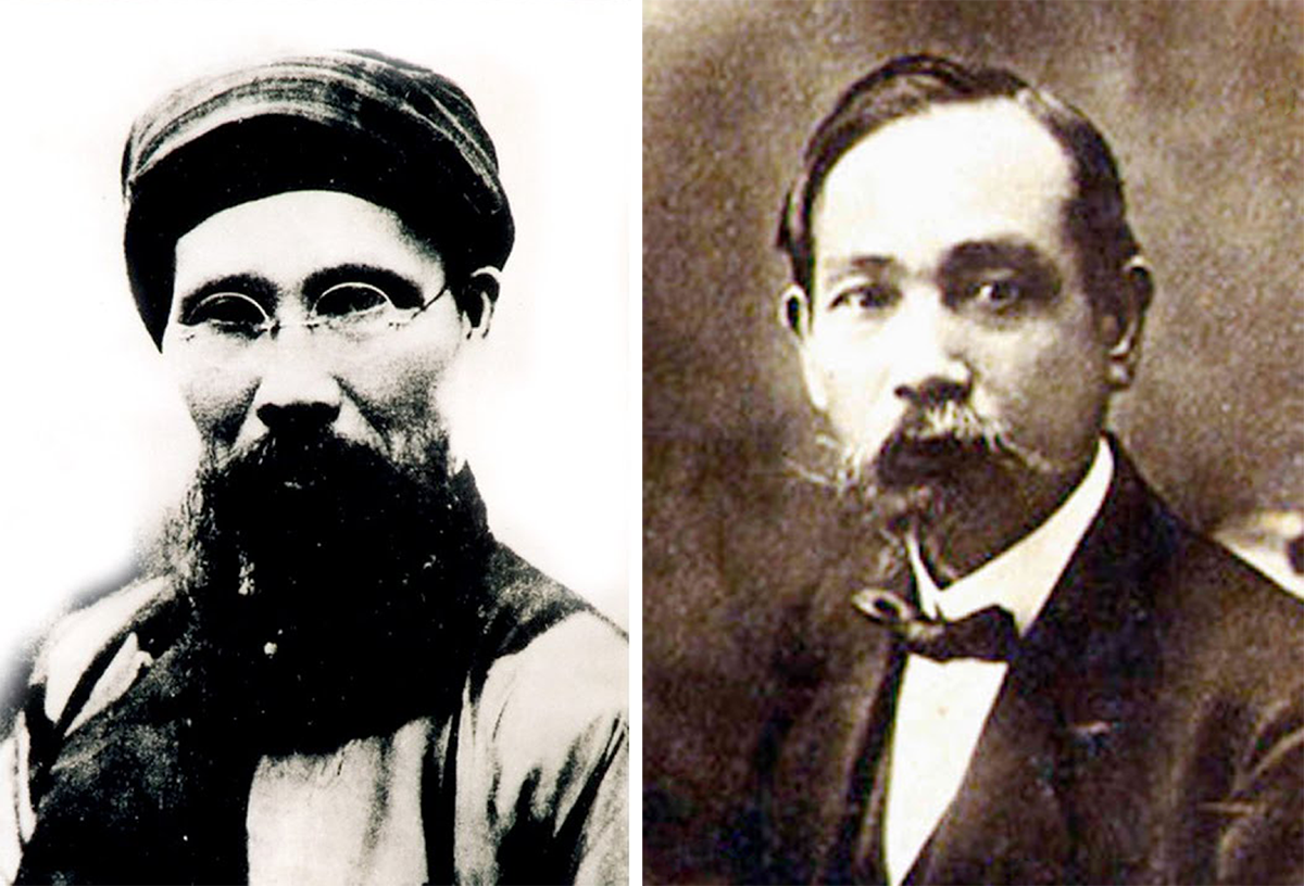 Hai nhà chí sĩ yêu nước 
Phan Bội Châu (trái) 
và Phan Chu Trinh. Ảnh: Tư liệu