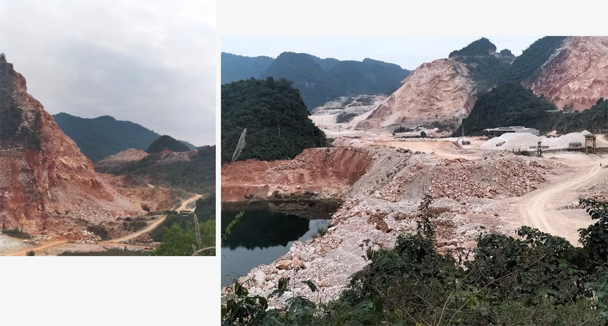 Khu vực mỏ Công ty TNHH Invecom Quỳ Hợp ở xã Châu Tiến, Quỳ Hợp.