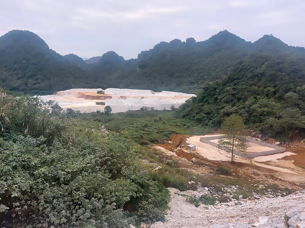 Khu vực mỏ của Công ty TNHH Khoáng sản Trung Nguyên Nghệ An.