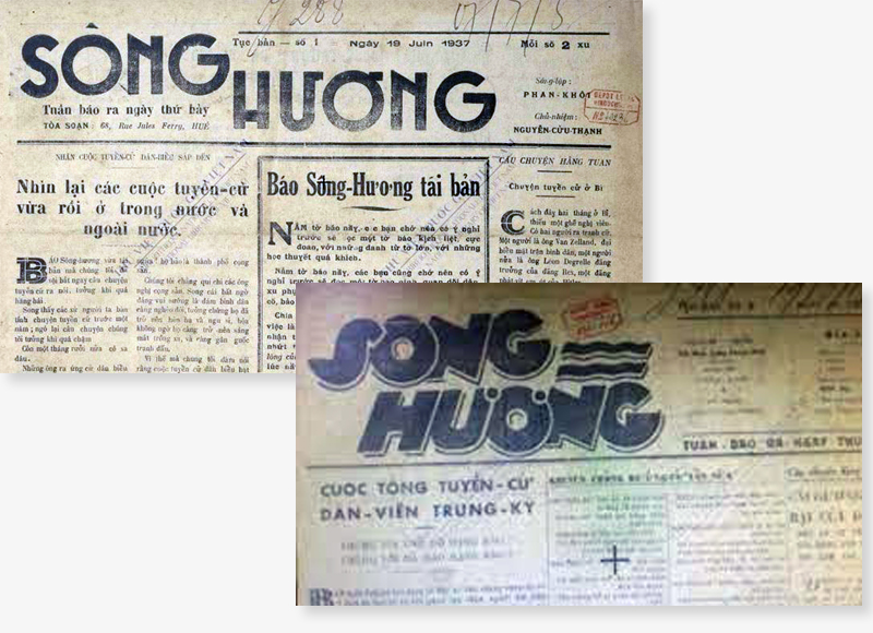 Một số ấn phẩm của báo Sông Hương tục bản. Ảnh tư liệu lịch sử