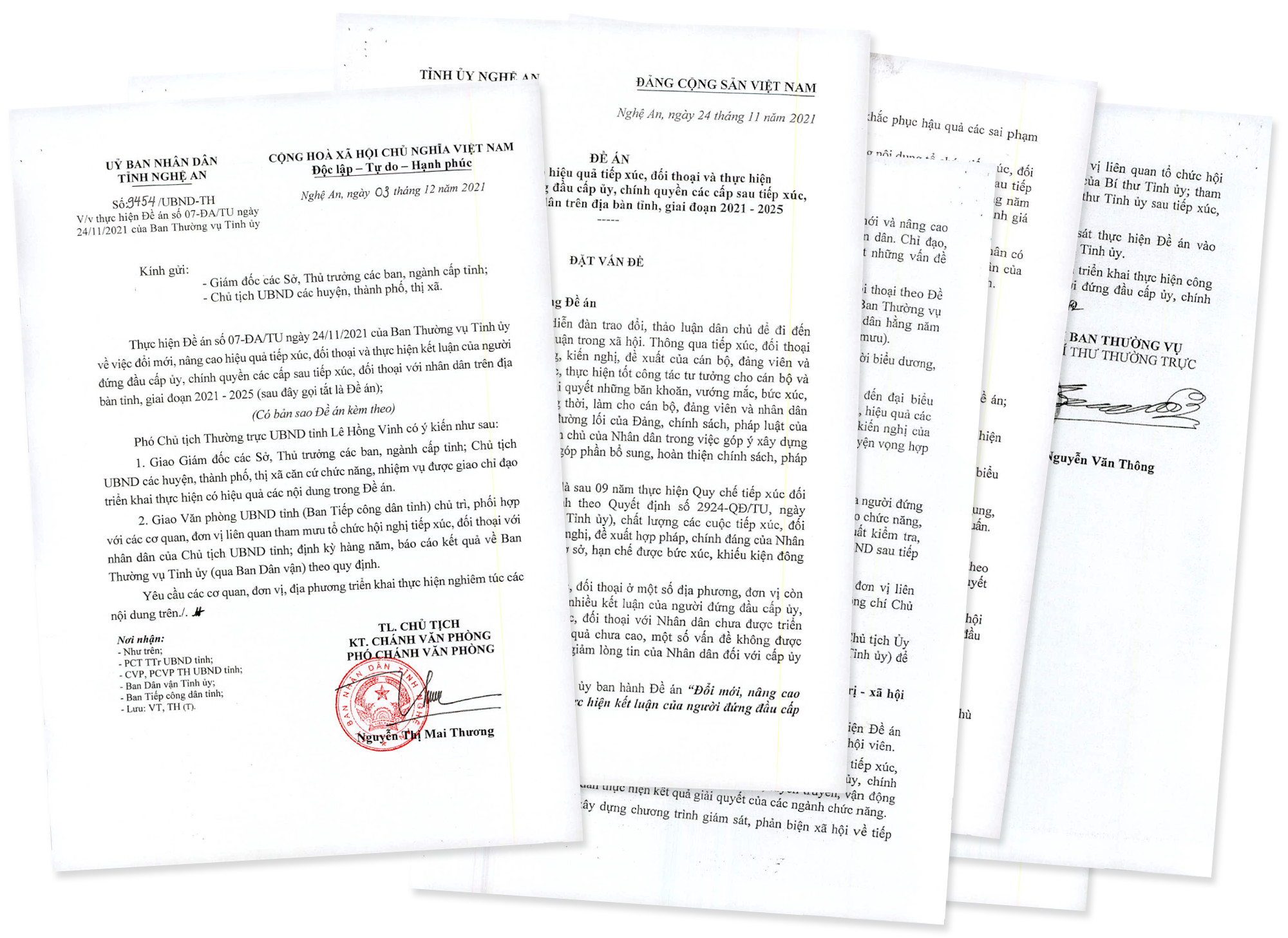 Công văn chỉ đạo và Đề án 07-ĐA/TU của Ban Thường vụ Tỉnh ủy Nghệ An.