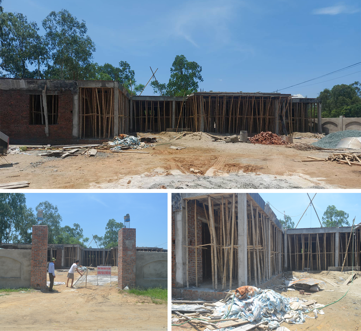 Công trình nhà học 2 tầng và khuôn viên Trường Mầm non xã Nghi Thái (ảnh chụp ngày 1/6/2022).
