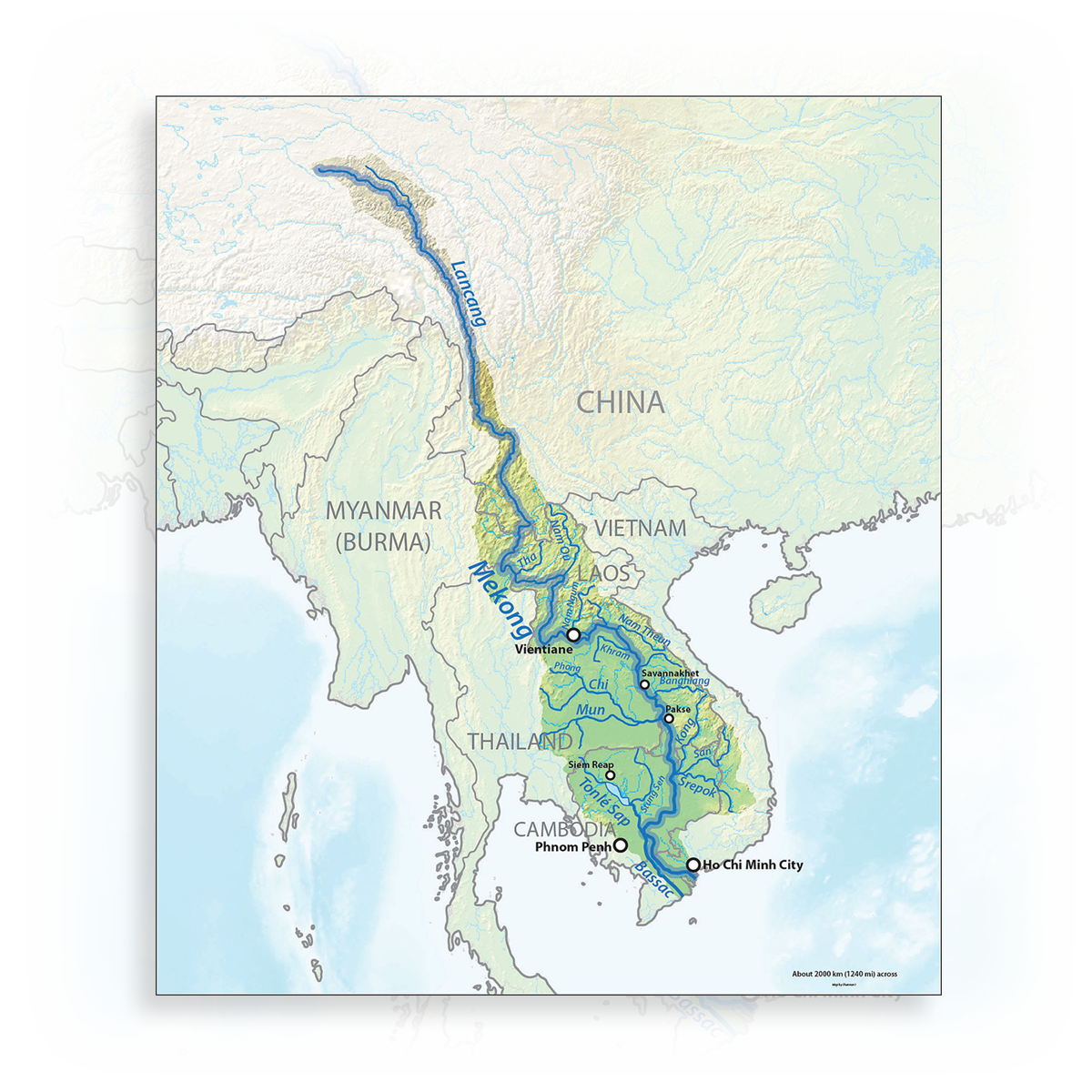 Sông MeKong chảy qua nhiều quốc gia trước khi vào Việt Nam. Ảnh: Tư liệu
