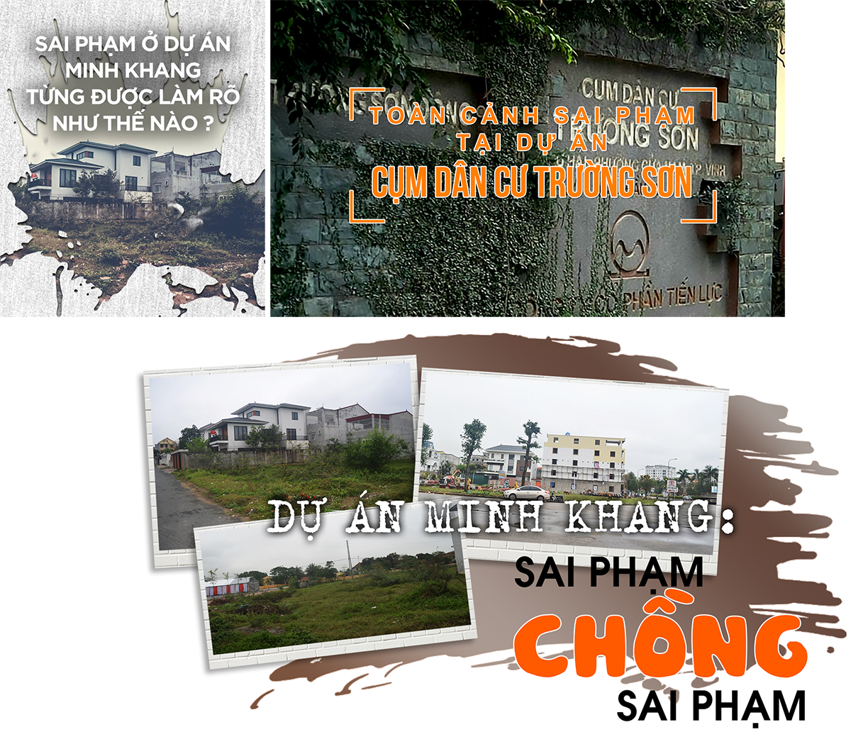 Bìa một số bài viết về những vụ việc nổi cộm ở các dự án Khu đô thị Minh Khang, Cụm dân cư Trường Sơn… trên Báo Nghệ An.