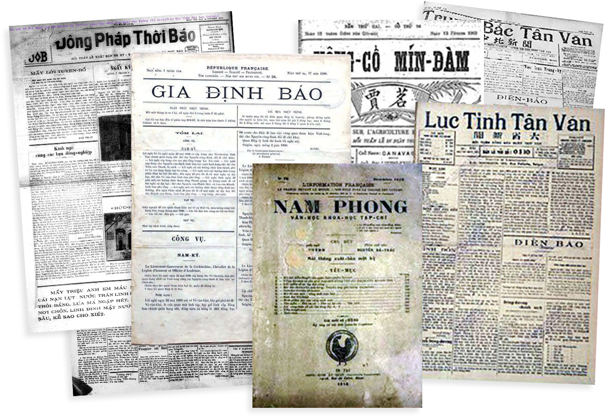 Một số tờ báo, tạp chí được in ấn, xuất bản những năm đầu thế kỷ XX. Ảnh: Tư liệu
