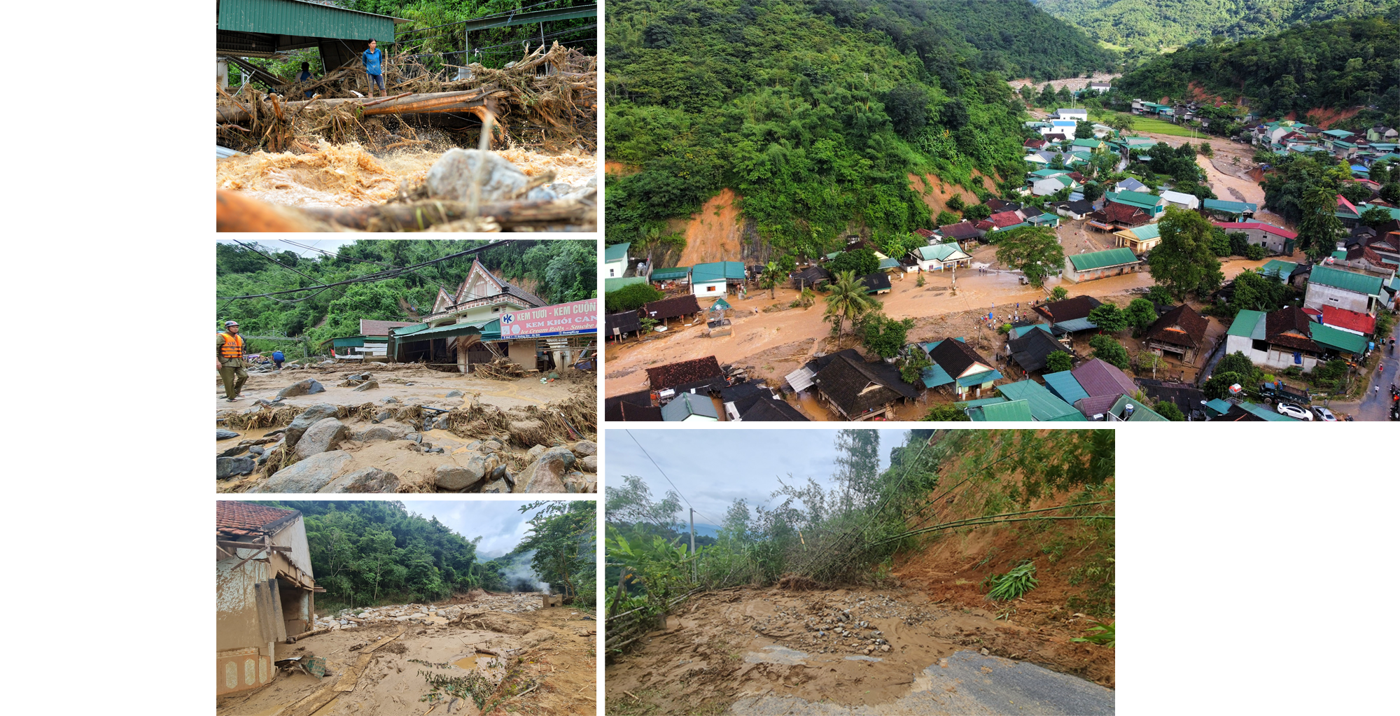 Cảnh tượng hoang tàn tại nhiều địa phương ở huyện Kỳ Sơn sau đêm mưa lũ kinh hoàng. 