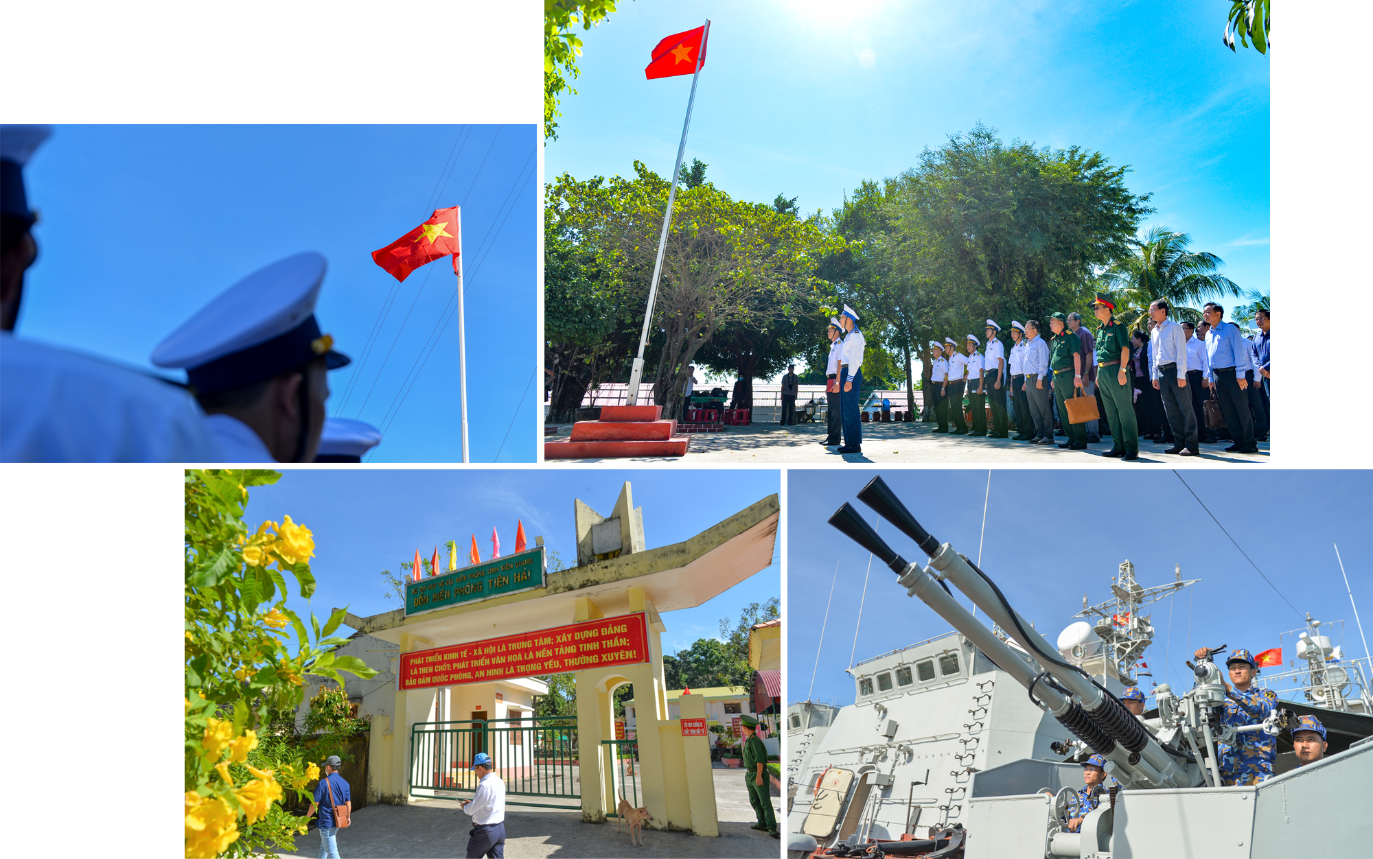 Chào cờ trên đảo tiền tiêu; Đồn Biên phòng Tiền Hải; Bộ đội Vùng 5 Hải quân huấn luyện sẵn sàng chiến đấu.