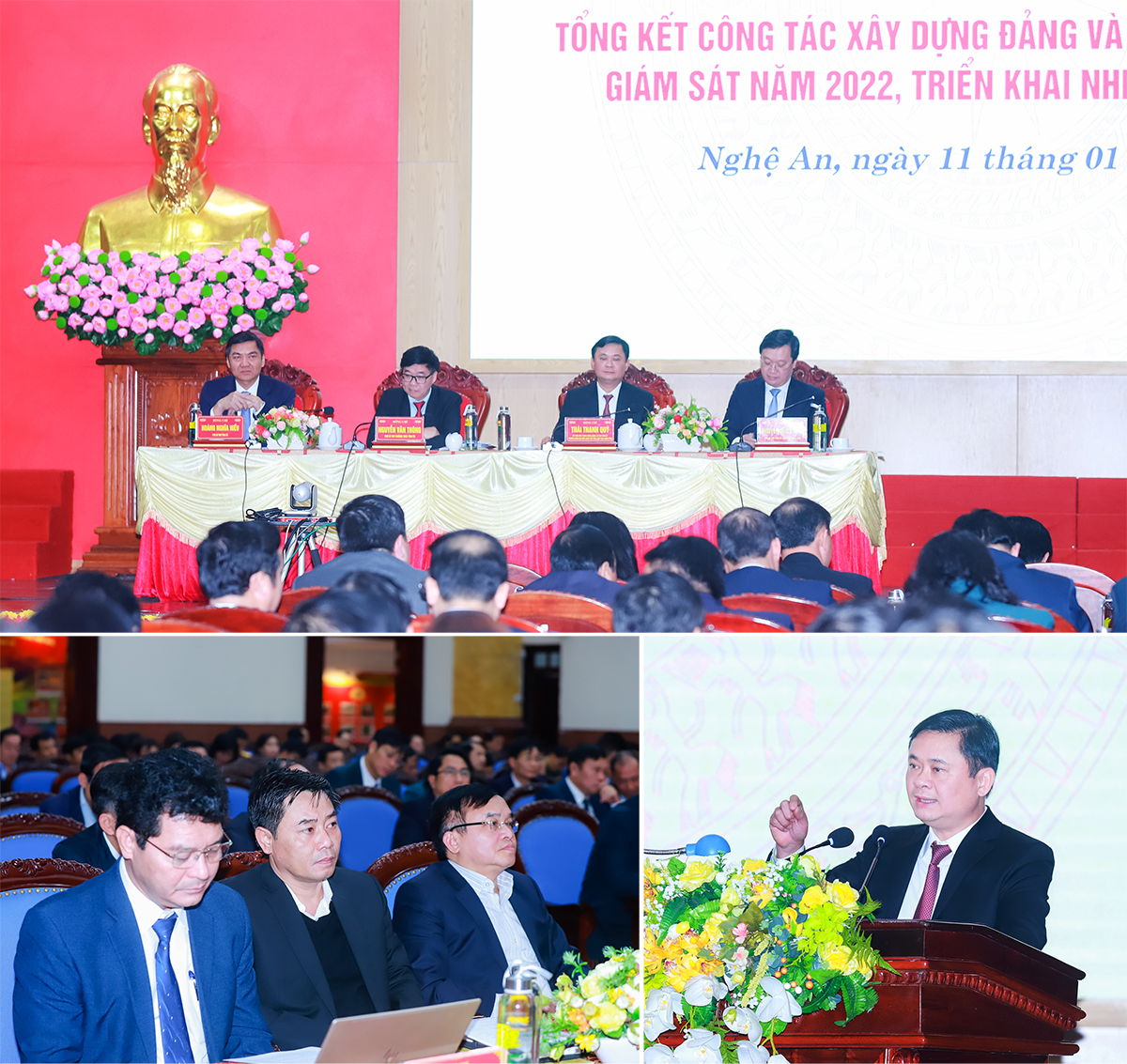 Ban Thường vụ Tỉnh ủy Nghệ An tổ chức tổng kết công tác xây dựng Đảng năm 2022, triển khai nhiệm vụ năm 2023. Ảnh: Thành Duy
