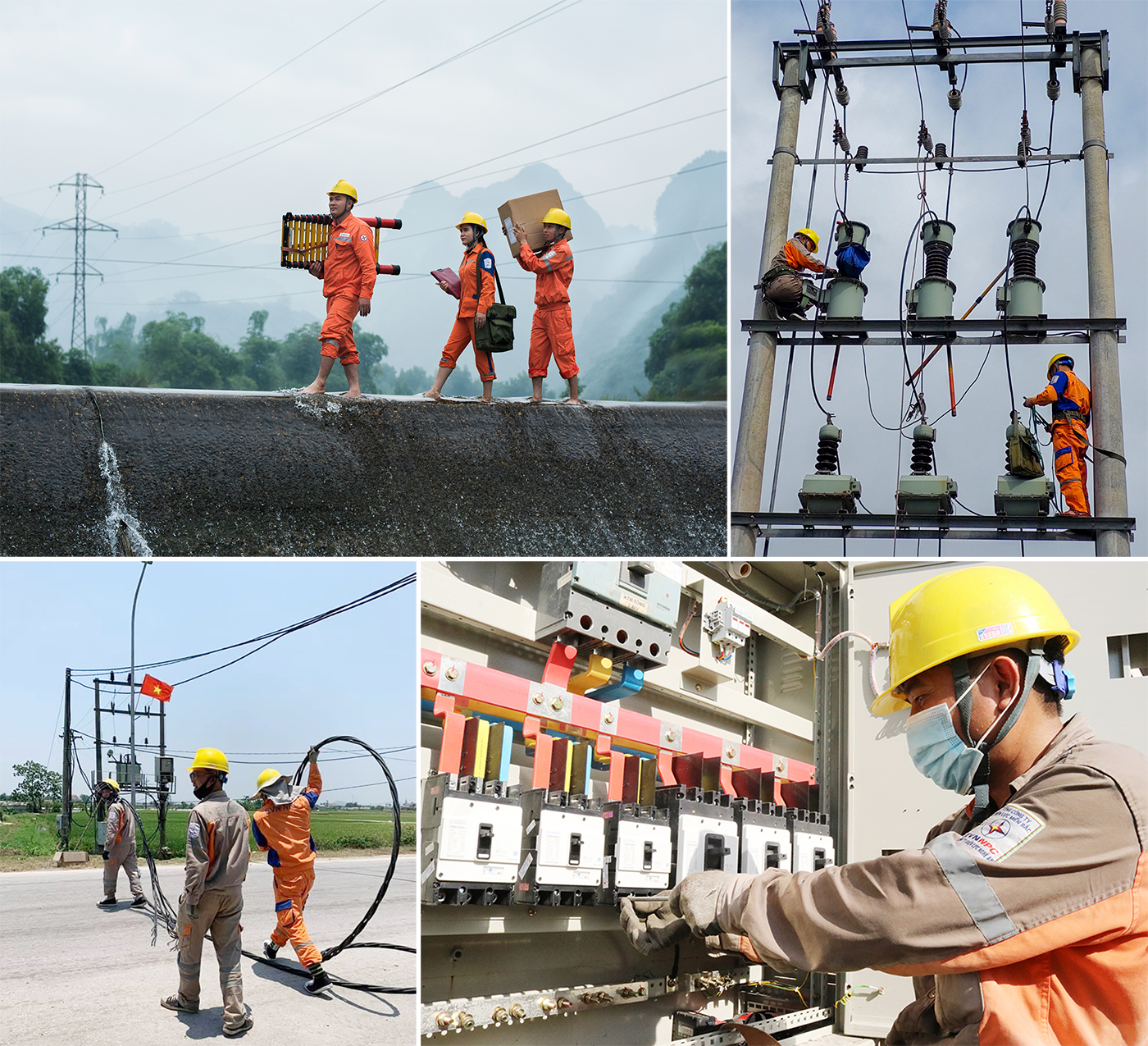 Công nhân Công ty Điện lực Nghệ An đảm bảo cung cấp điện an toàn.
